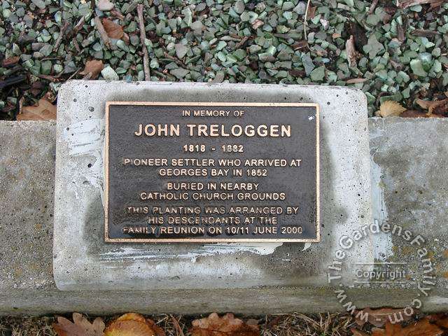 John Treloggen Pioneer Plaque